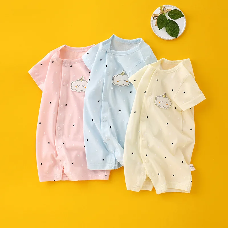 

Newborn Baby Clothes Summer Baby Boys Girls Romper Short Sleeve Home Wear Clothing Cotton O-neck Cartoon pajamas Infant Costume