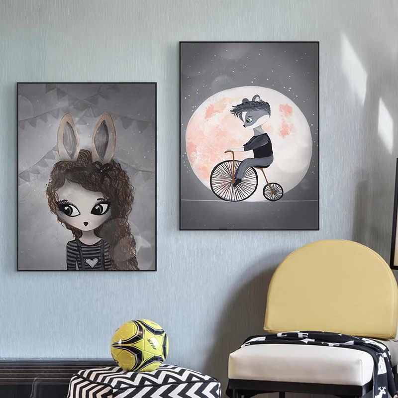 Плакат с изображением кролика девочки оленя принцессы Луны | Дом и сад