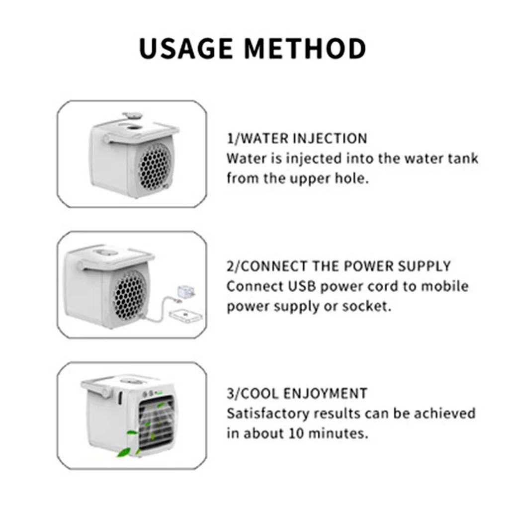 

Mini Air Conditioner Cooler Fan Portable Airconditioner For Room Home Air Cooling Desktop USB Charging Air Conditioning Fan