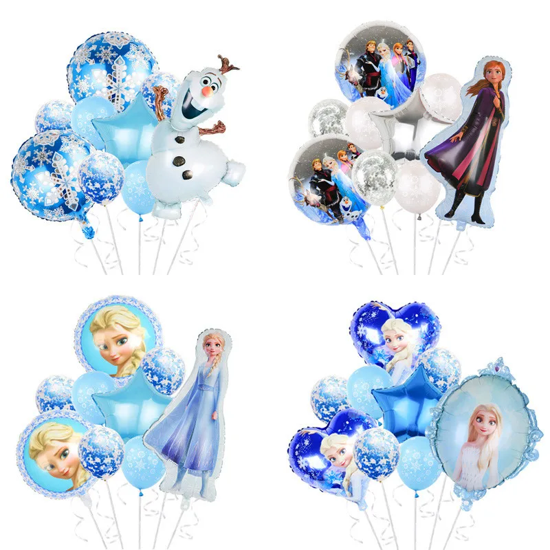 

9pcs Disney Frozen Elsa Anna Princess Party Balloons Snow Queen Balloons Baby Shower Birthday Party Decorations Kids Toy Gifts