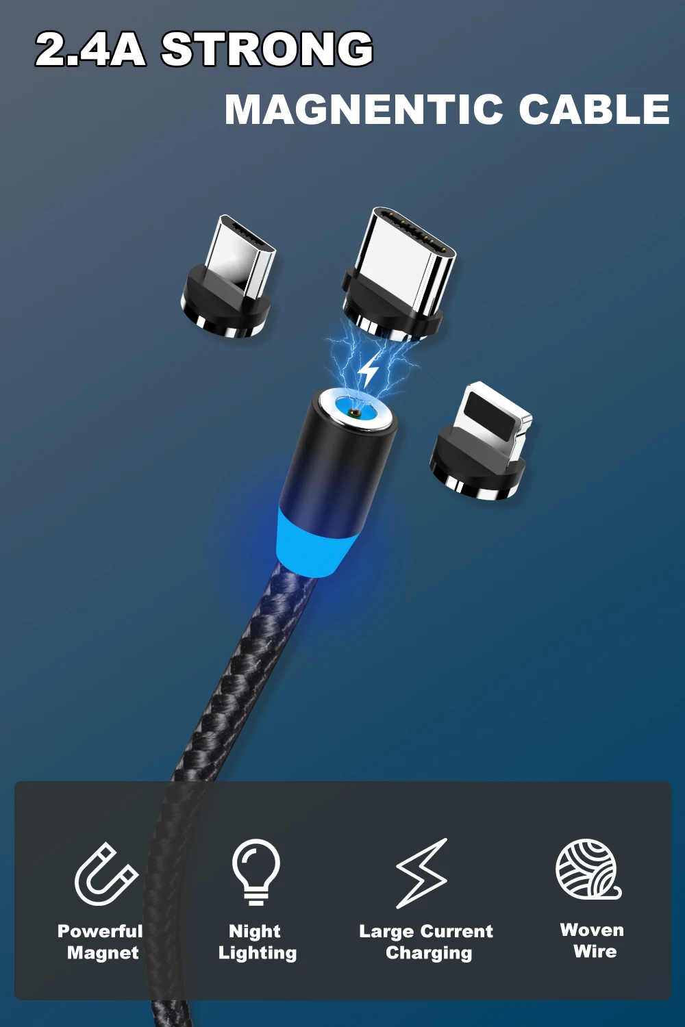 Vanniso 1 м 2 м Магнитный USB кабель для iPhone X samsung xiaomi магнитное зарядное устройство Micro usb type C мобильный телефон Быстрая зарядка USB шнур