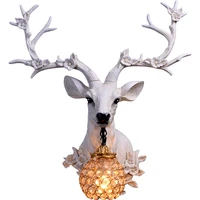 nordic style led loft resin deer wall lamps for dining room attic aisle living room bedroom wall sconce light home vanity light