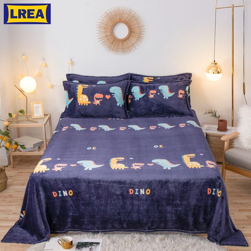 LREA плед мультфильм Динозавр печати коралловый флис покрывало на кровать взрослых путешествия одеяло зимние украшения для дома