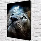 Картина Мечтающий Лев красочная Картина на холсте, современный домашний декор комнаты