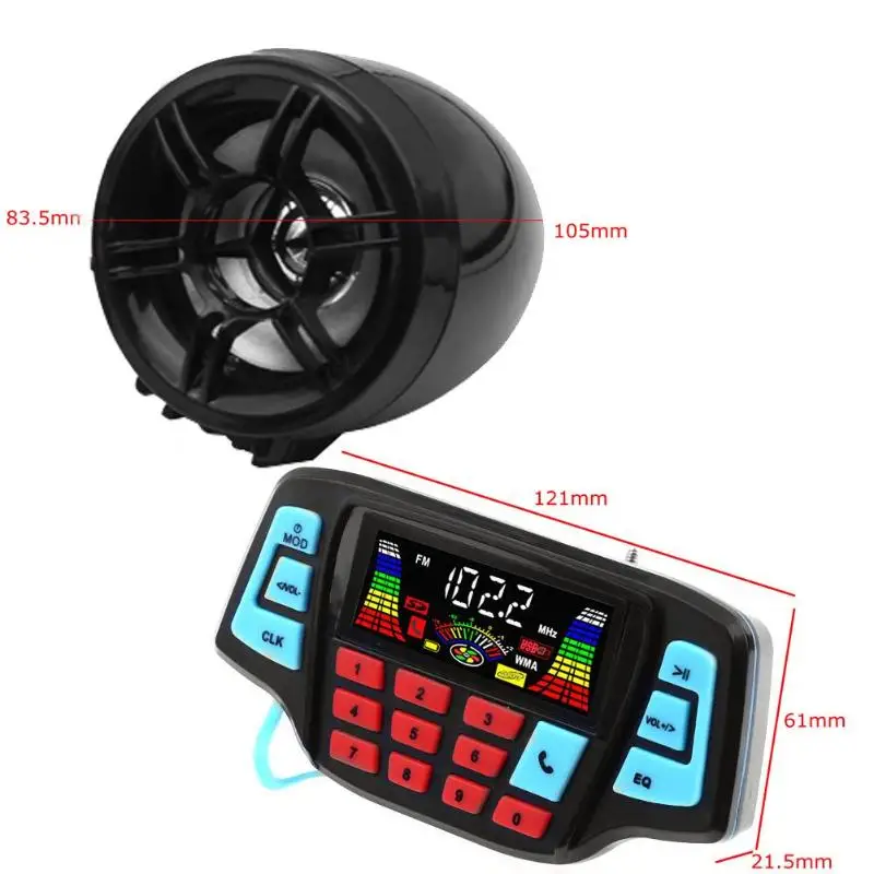 VODOOL двигатель MP3 музыкальный плеер мотоцикл аудио Handsfree bluetooth-колонки FM радио звуковая система аксессуары водонепроницаемый