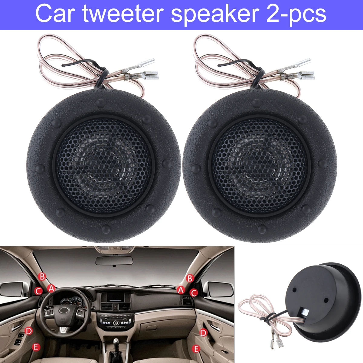 

2Pcs/Lot150W Car Speaker Loundspeaker High Efficiency Mini Half-Dome Tweeter Speakers Lound speaker for Car Audio Sound Systems