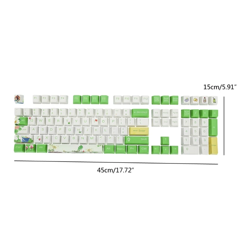 

U2JE 108 Keys OEM Lotus Leaves Water Lily Pool PBT Keycaps DYE Sublimation For GH60 GK61 61 64 87 104 Mechanical Keyboard