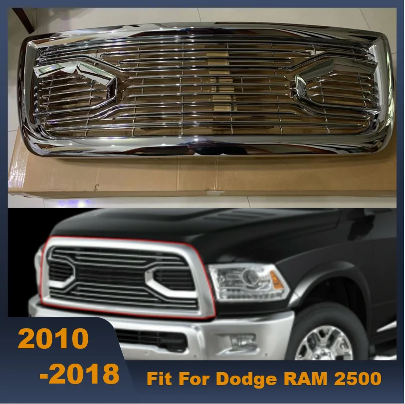 

High Quality ABS Front Middle Grill Racing Grills Full Chrome Fit For Dodge Ram 2500 3500 2010-2018