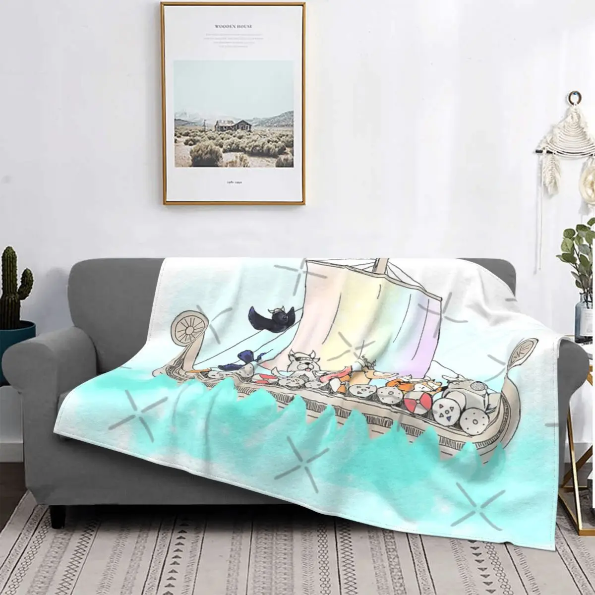 

Manta a cuadros de animales vikingos, colcha para cama, ropa de cama, manta Kawaii a cuadros de Anime, colcha, 220x240
