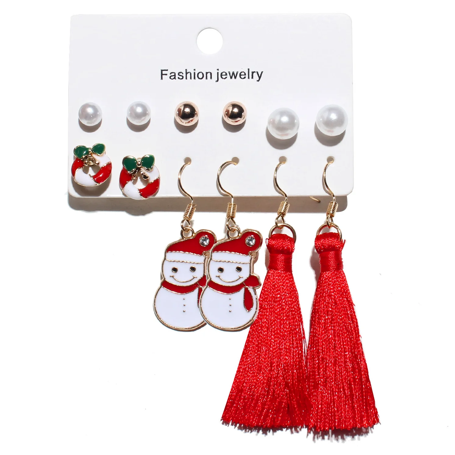 

Christmas Elk Christmas Tree Bell Earrings Set Wholesale