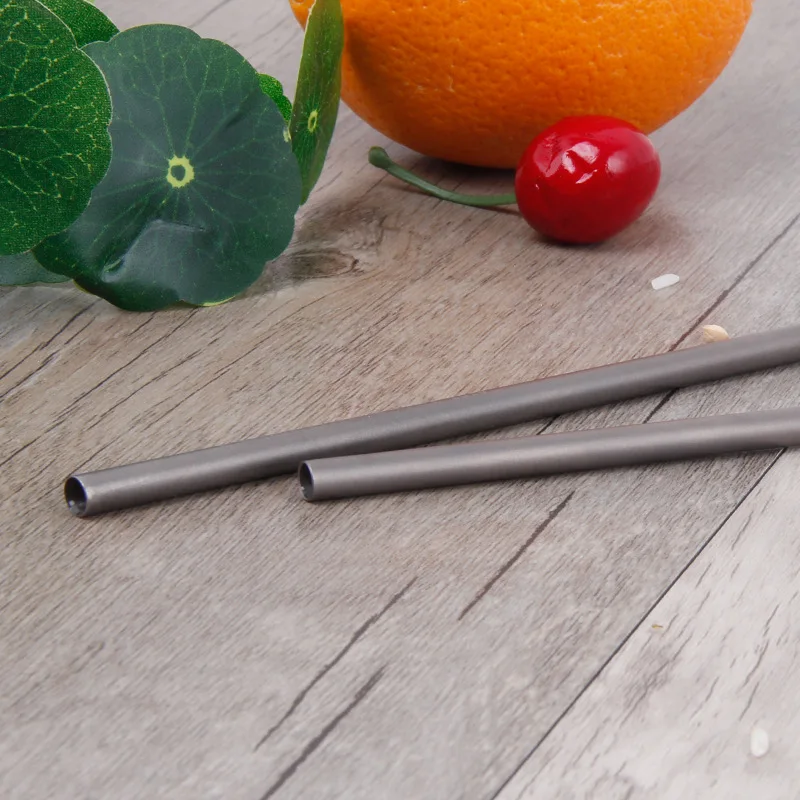 Титановая соломинка с 1 чистящей щеткой из титанового сплава изгибом кухонная