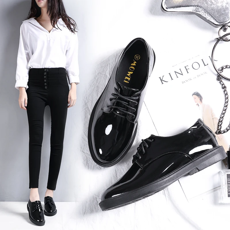 Красные/черные офисные лакированные кожаные рабочие туфли дизайнерские женские