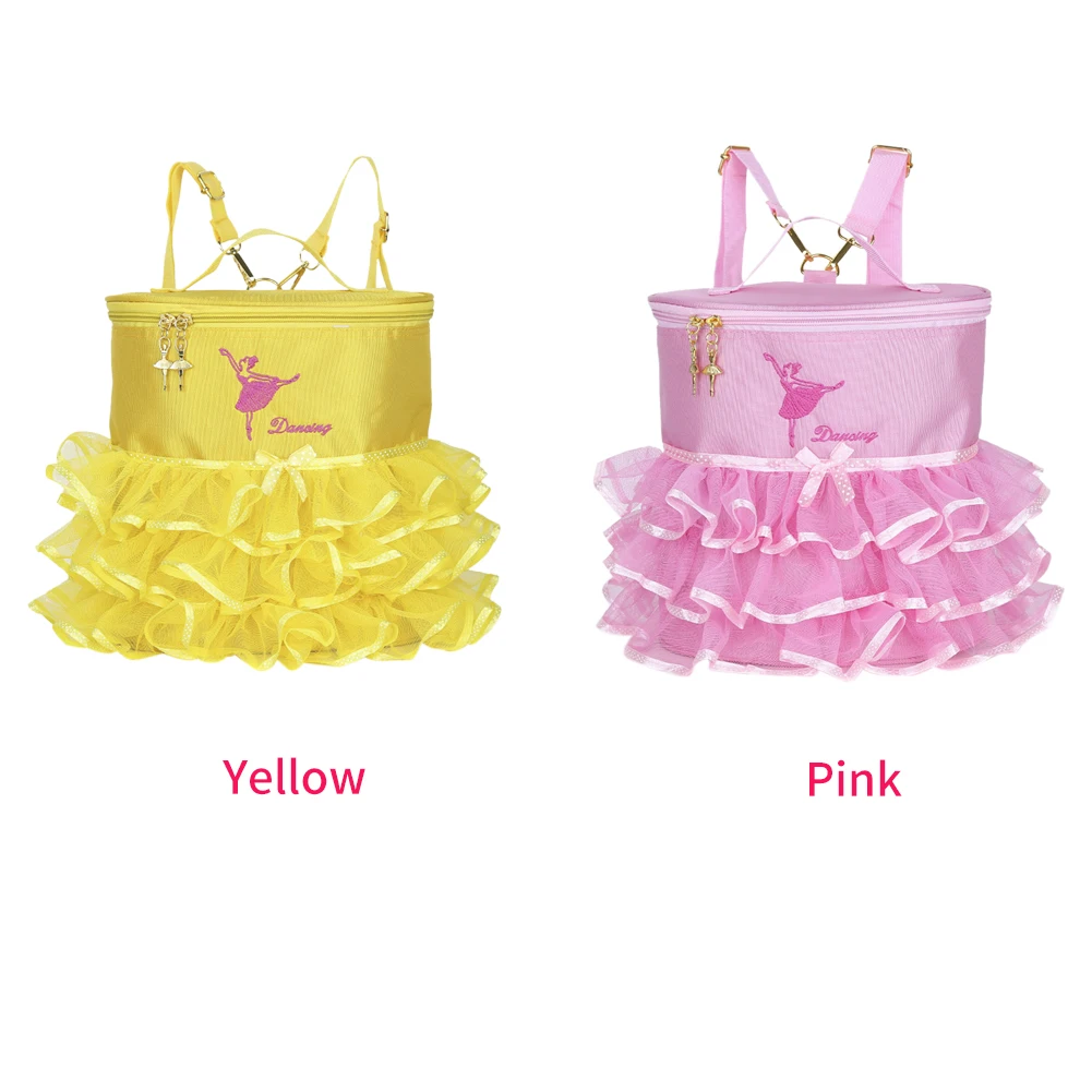 

Fashion Handbag Ruffled Girls Ballet Dance Bag Cute Embroidered School Ballerina Tiered Princess Shoulder Kids Backpack Students