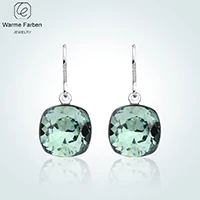 Серьги с кристаллами Swarovski для женщин, классические простые квадратные серьги-капли с кристаллами, хорошее ювелирное изделие, подарок для девочек, Brincos - Цвет камня: as picture