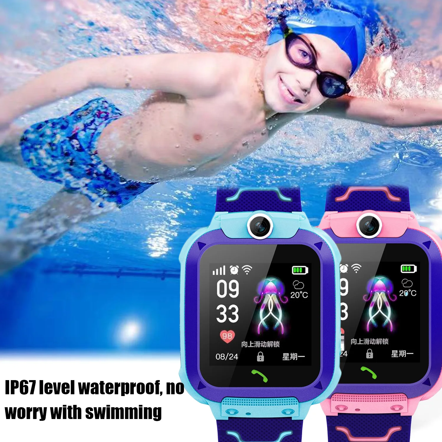 Многофункциональные водонепроницаемые Смарт часы с защитой от потери трекером