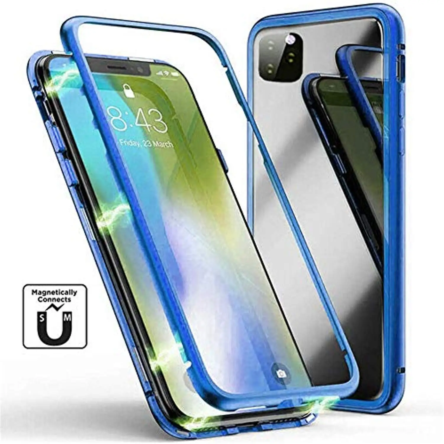 Роскошный Магнитный адсорбционный чехол 360 с полной защитой из закаленного