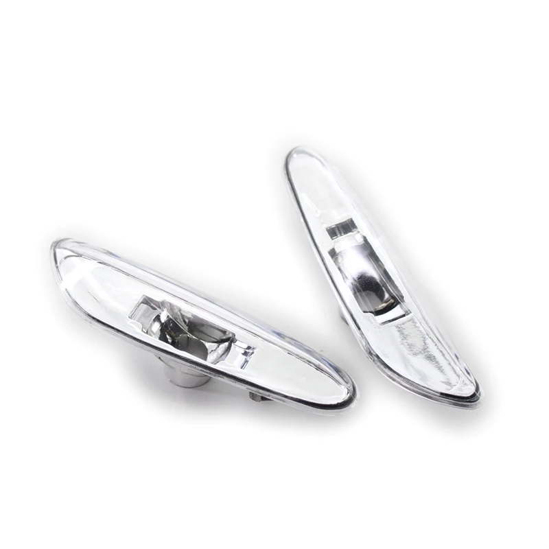 

2Pcs Turn Signal Side Marker Lamp Cover for -BMW E46 3 Series 325I 330Xi 2002-2005 63137165915 63137165916 Transparent