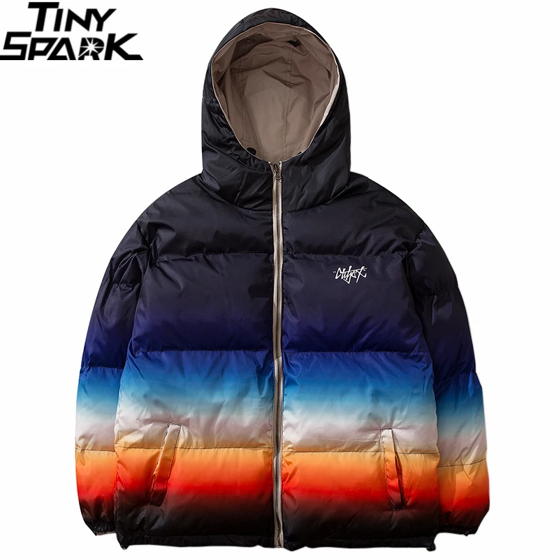 Мужская зимняя куртка с капюшоном в стиле хип хоп двусторонняя 2019 уличная одежда