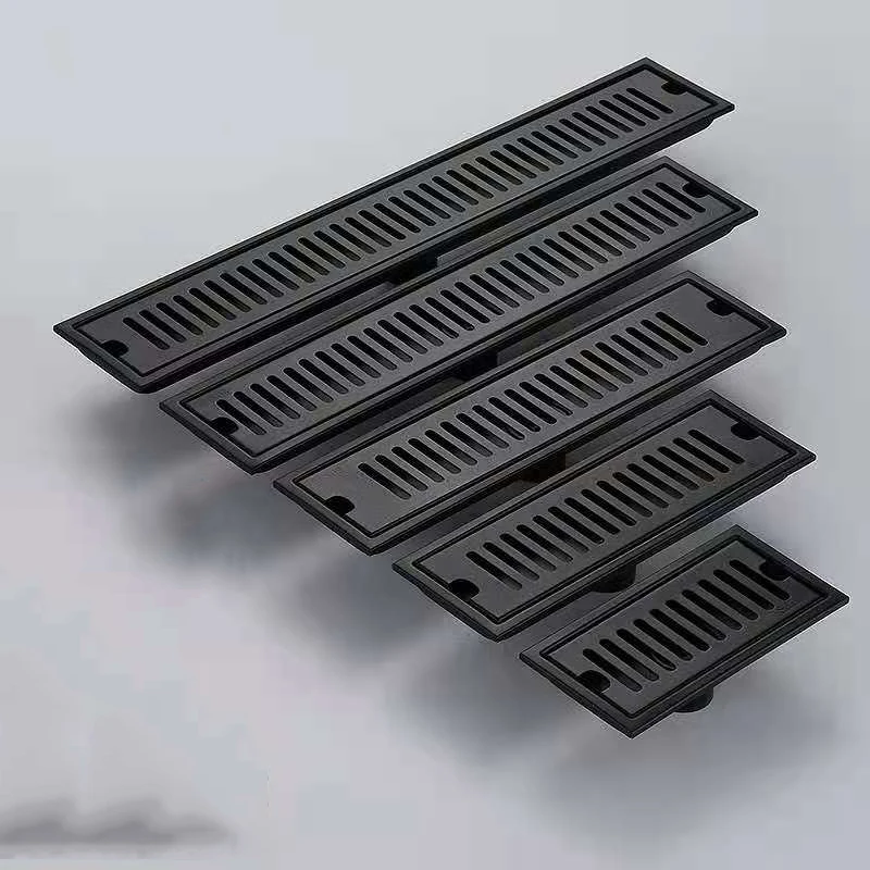 

60 см линейный дренаж для душа со съемной крышкой сеткой длинная прямоугольная решетка из нержавеющей стали SUS 304 матовая черная отделка