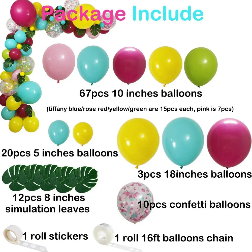 

Tropical Balloons Garland Hawaii Flamingo Tropical Themed Party Supplies for Birthday Party Hawaii Luau Summer Party Supplies