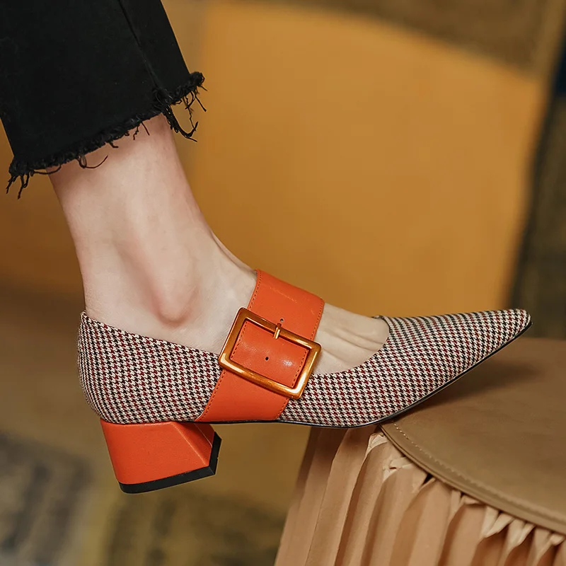 

New 2021 Mary Jane Shoes Woman Fashion Spring Brand Design Women Pumps High Heels Femme Pointed Toe Party Ladies Shoes