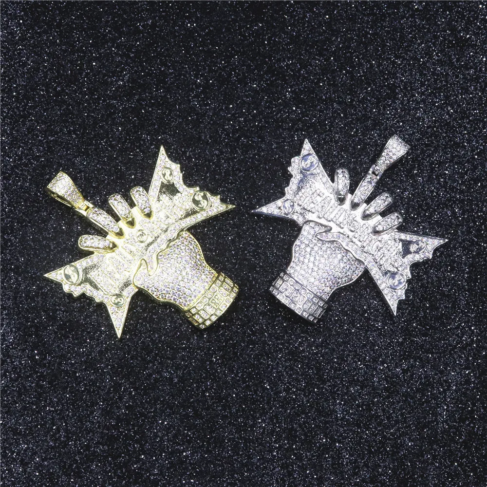 

US Dollars Pendant Creative Rock Men Necklace REALLY RICHE Statement Necklace Zircon Fashion Pendants
