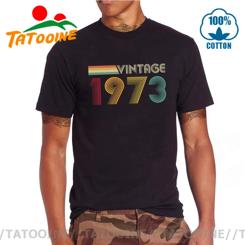Винтажная Футболка Tatooine 1973 с оригинальными деталями подарки на 47-й день рождения