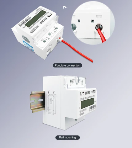 100A 110V 220V 50-60HZ LCD однофазный 2 провод 3 провода din-рейка кВт/ч Ватт час счетчик энергии для Америки