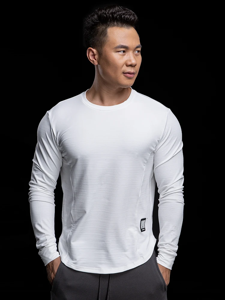 

High Quality Men's Running Shirt Bodybuilding Sport T-Shirt Quick Dry Long Sleeve Compression Top Gym Fitness Tight Rashgard