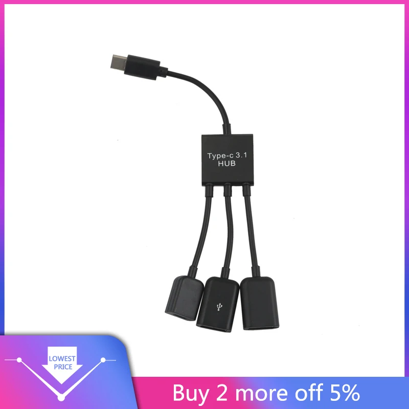 Кабель Type C 3 в 1 USB OTG хост кабель хаб Соединительный адаптер сплиттер|USB-хабы| |