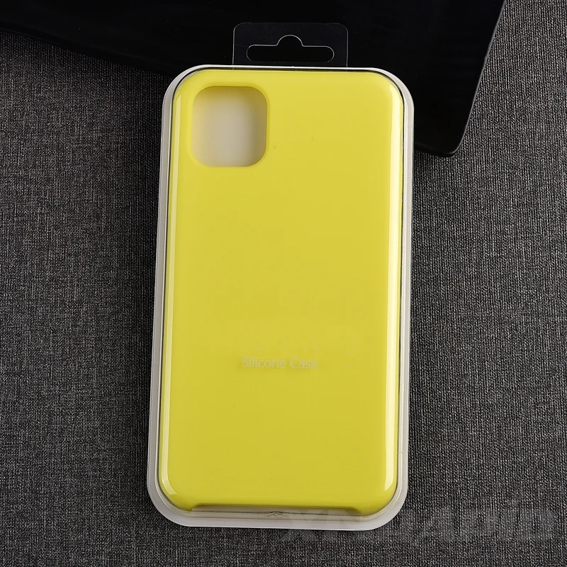 Официальный силиконовый чехол для телефона для Apple iPhone 11 Pro Max чехол для iPhone XR X XS Max 7 8 6 6s Plus с логотипом задняя крышка - Цвет: Flash Yellow