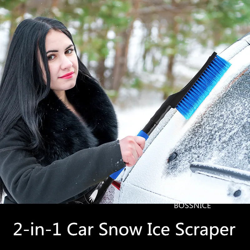 

2 in 1 Universal Car Ice Scraper Snow Remover Auto Vehicle Windshield Winter Ice Removing Brush Shovel Portable Cleaning Tools