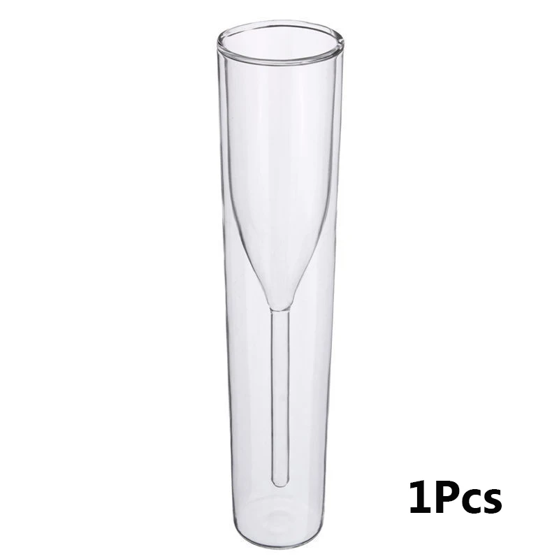 1Pcs Champagne Cup Новинка, 1-6 шт, 115 мл, двойные стенки, стеклянные фужеры для шампанского, бокалы с пузырьками, Коктейльные тюльпаны, персонализированные чашки для украшения свадебной вечеринки - Цвет: 1Pcs Champagne Cup