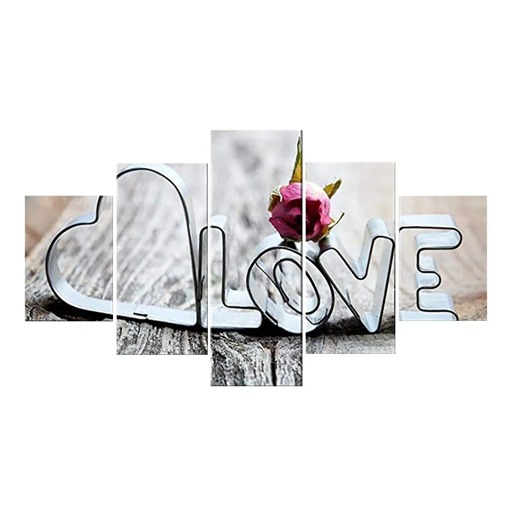 Современная Картина на холсте 5 шт. комбинированные постеры абстрактные красные