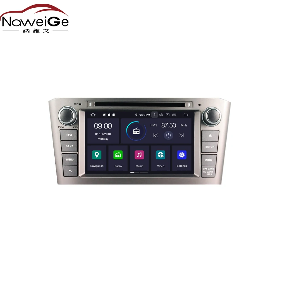 NaweiGe 7 дюймов Android Восьмиядерный 9 0 PX5 4 + 32 ГБ Автомобильный dvd для Toyota Avensis 2005 2007