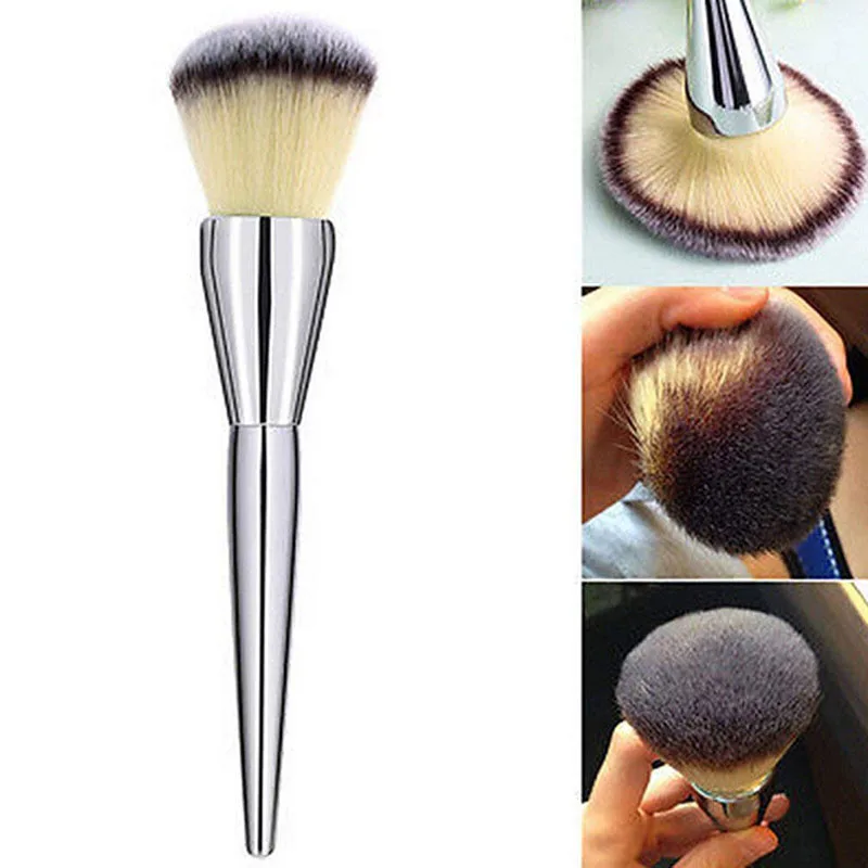1PC Face Makeup Brush Professional Large Silver Handle Blush Powder Foundation Make Up Brushes Cosmetic Tools | Красота и здоровье