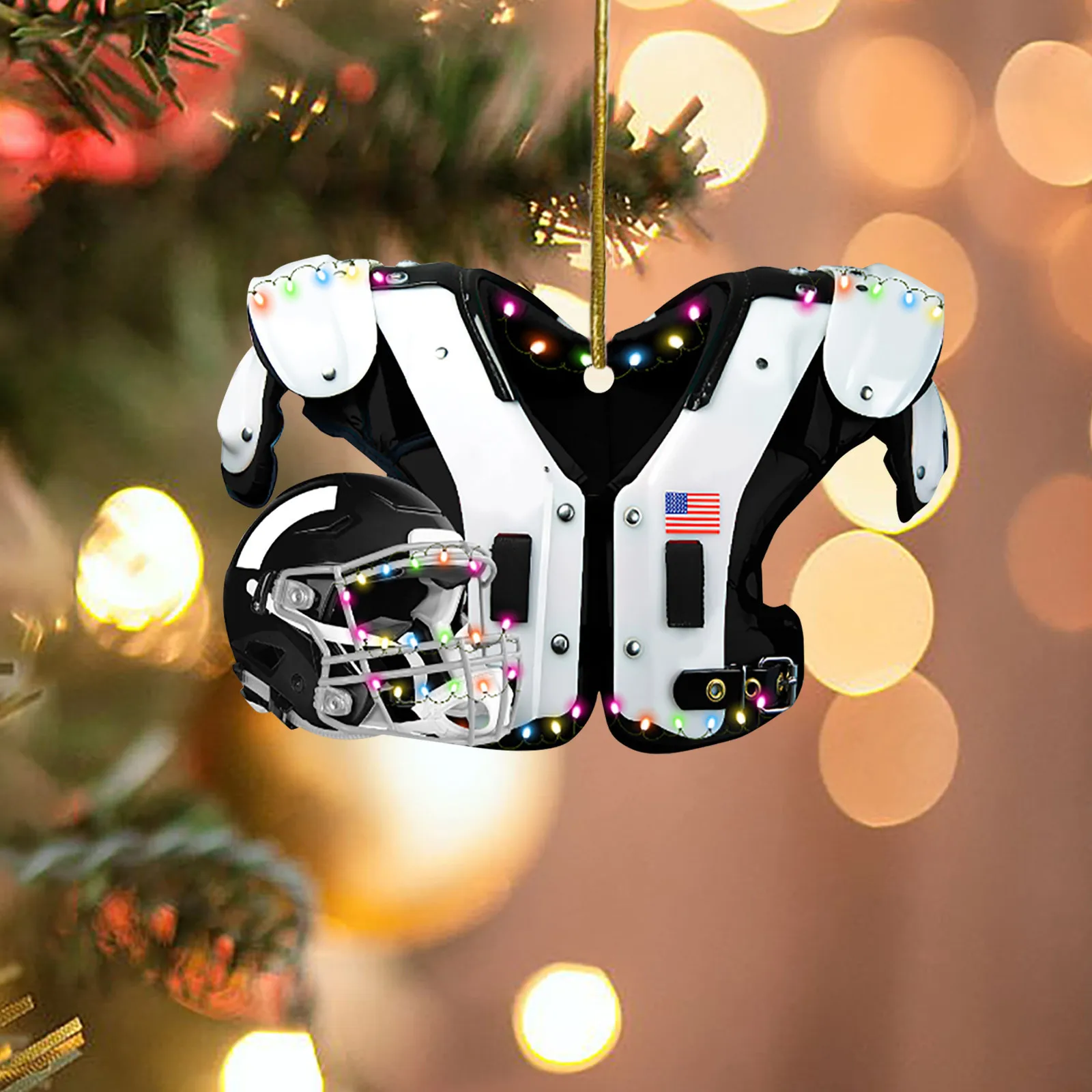 Christmas Tree Decoration DIY American Football Shoulder Pads And Helmet Car Rearview Mirror Pendant Crafts Collection Navidad | Дом и сад