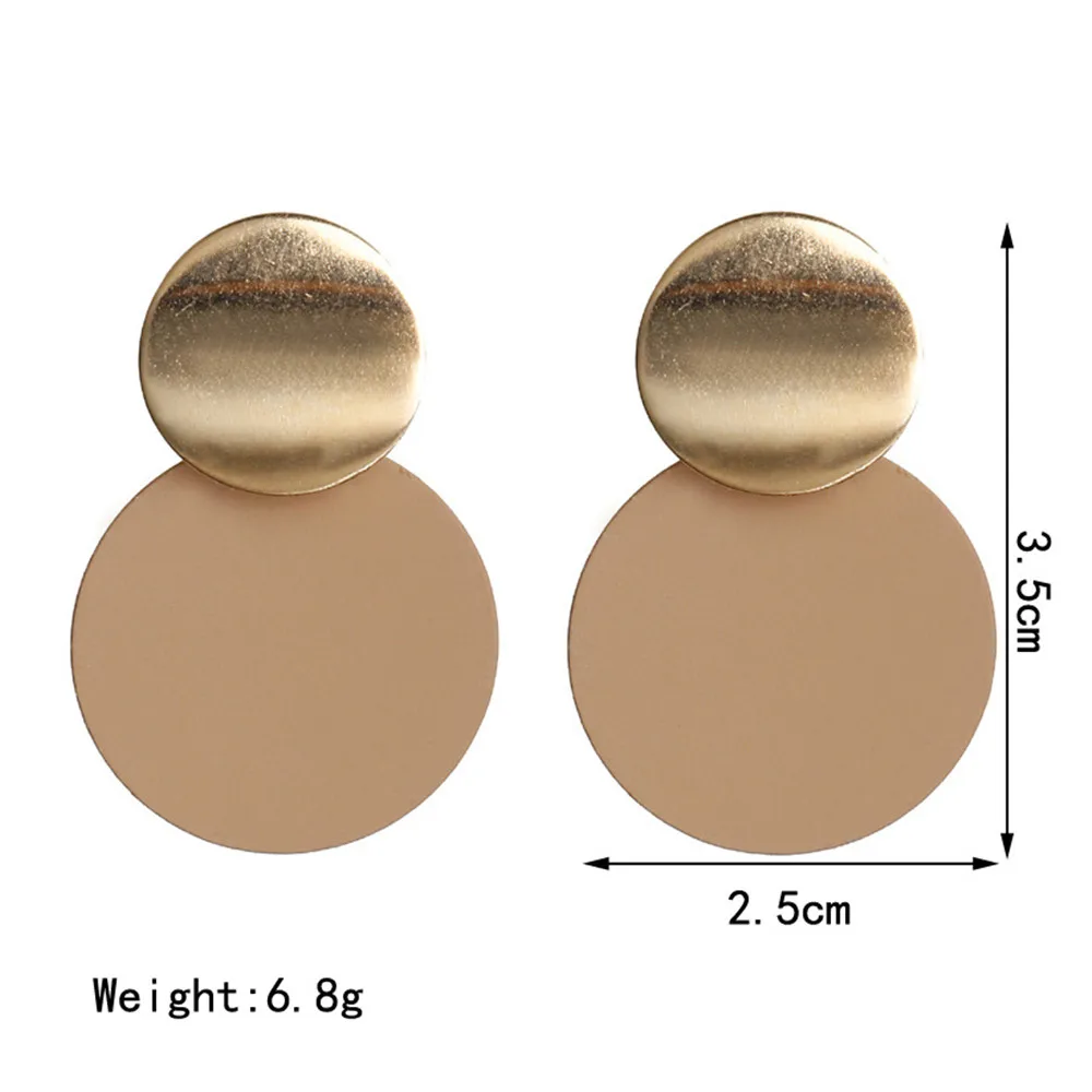 ECODAY круглые металлические серьги геометрические ZA 2019 Висячие для женщин Pendientes