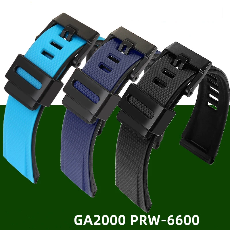 

Rubber Strap For Casio G-SHOCK Octagonal GA 2000 GA-2000-1A2 Watchband Waterproof Bracelet Silicone Sport Wristband 24MM