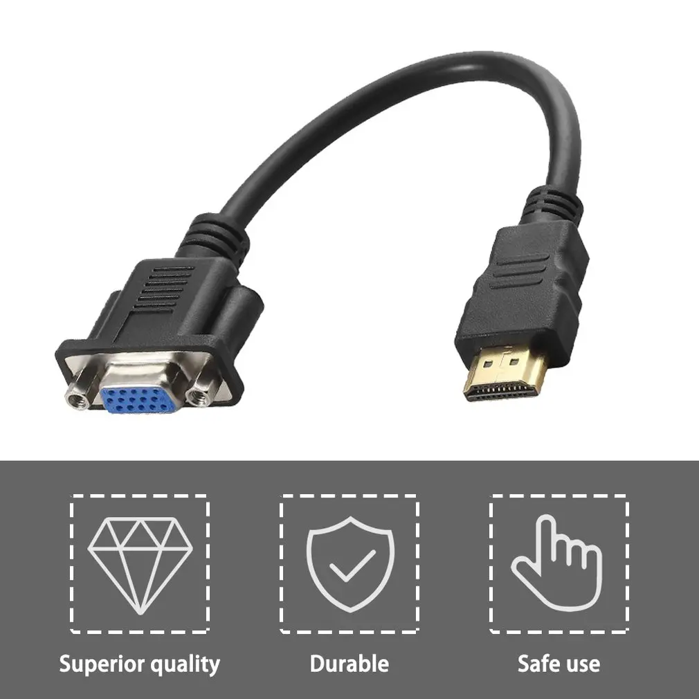 Дропшиппинг совместимому с HDMI штекер переходник на гнездо VGA D SUB Женский видео AV