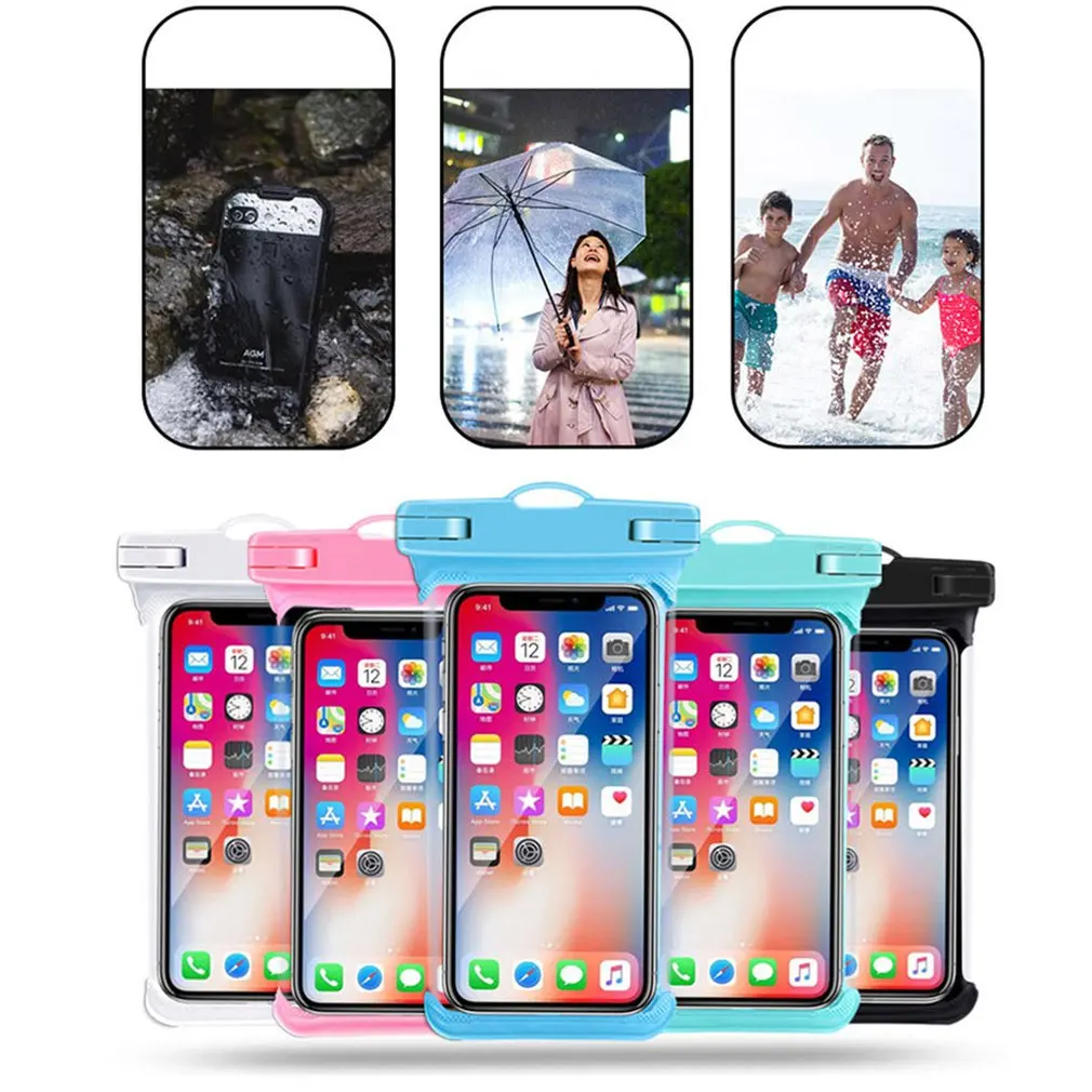 

Anti-falling Waterproof Mobile phone bag Swimming Diving Phone Case Holder Underwater Seal Snowproof Touchscreen Below 6.9inch