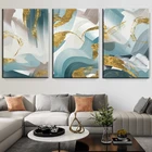 Абстрактный плакат и принты в скандинавском стиле, синий, белый, золотой принт из фольги, Картина на холсте, минималистская Современная Настенная живопись, декоративные картины