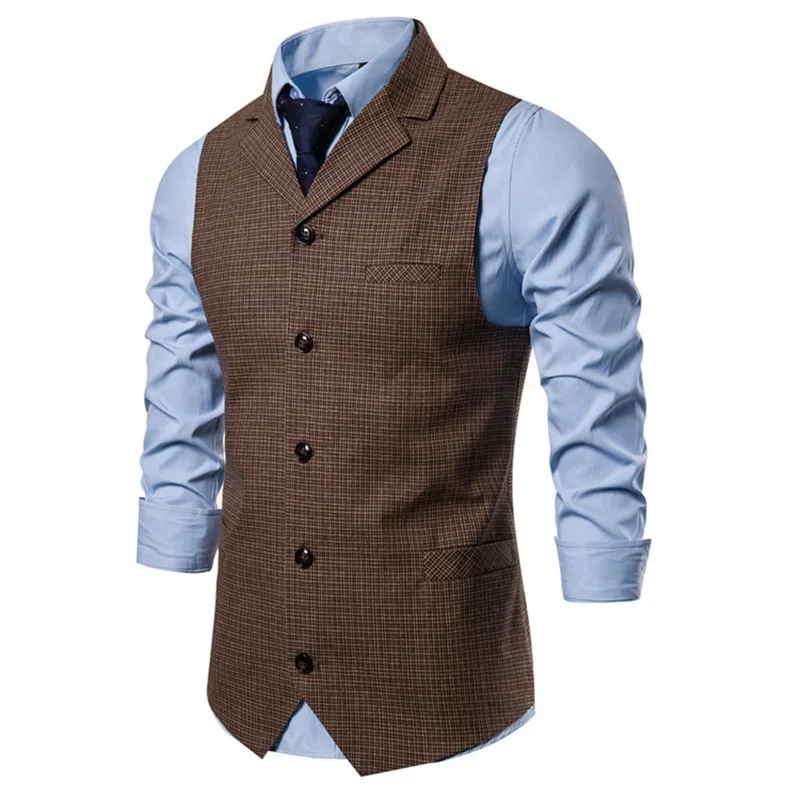 

Men Suit Vest Single Breasted Mens Dress Vests Brand New V Neck Gilet Homme Slim Fit Sleeveless Wedding Waistcoat
