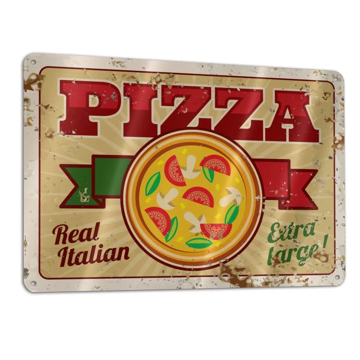 Настоящий итальянский Забавный знак для пиццы жестяной Настенный декор