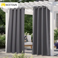 nicetown 10 colors outdoor curtain drape blackout light blocking fade resistant with grommet rust proof for porchbeachpatio