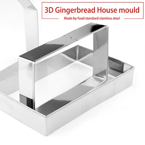 10 шт. 3D пряничный домик из нержавеющей стали Рождественский сценарий набор