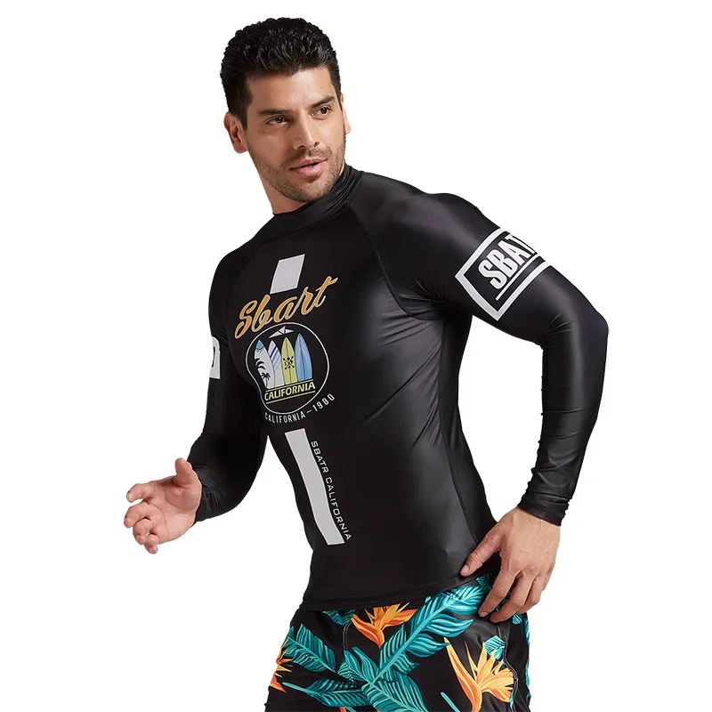 

Sbart Men Rash Guard Surfing Diving Suits Swimwear Long Sleeve Suit Swim Floatsuit Tops UV Swimming RashGuard Prevent Jellyfish