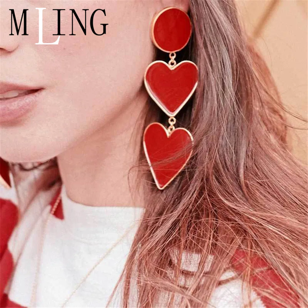 Женские винтажные серьги подвески MLING из золотого сплава с эмалью круглым