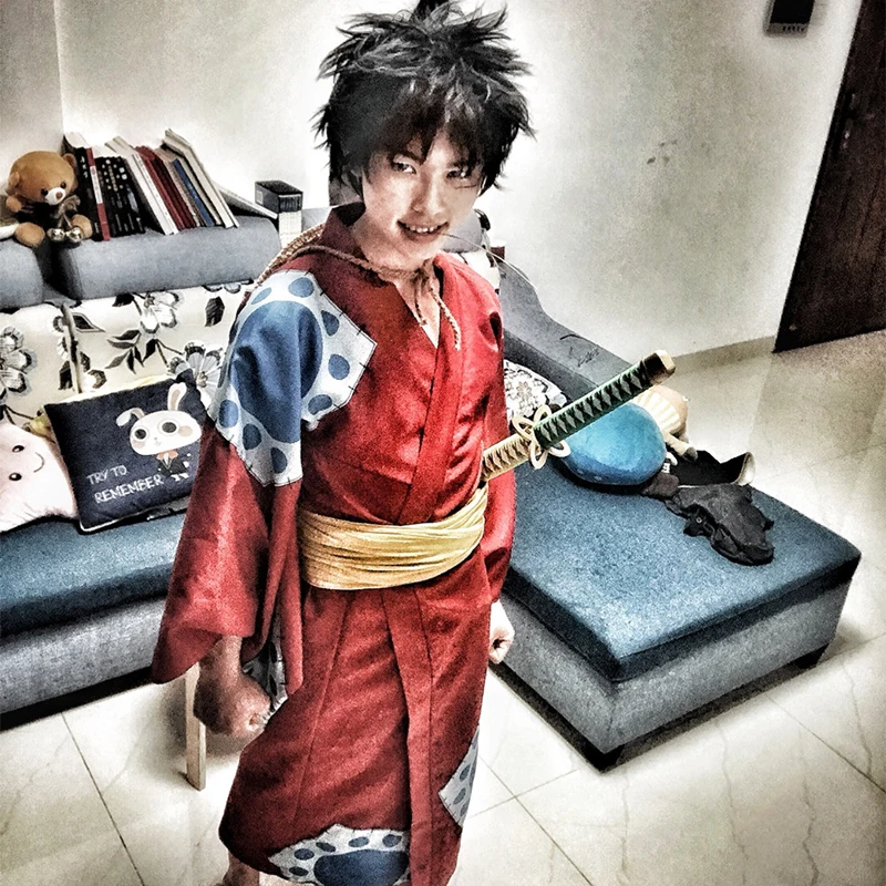 Аниме One Piece косплей Обезьяна D Луффи ВАО кантри АРК костюм шляпа кимоно юката