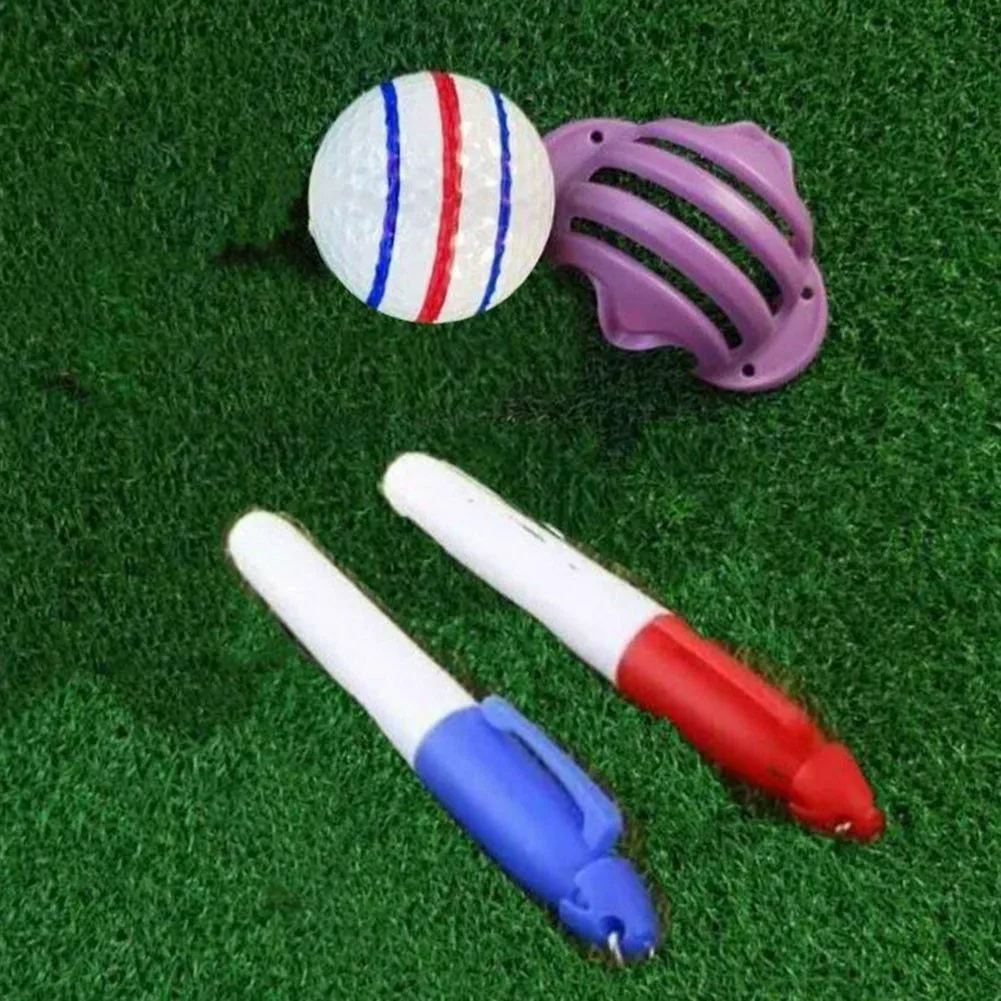 

Golf Marker Golf Triple Track 3 Line Marker Template ERC Chrome Soft Odyssey + 2 Golf Marker Pens Golf Equipment